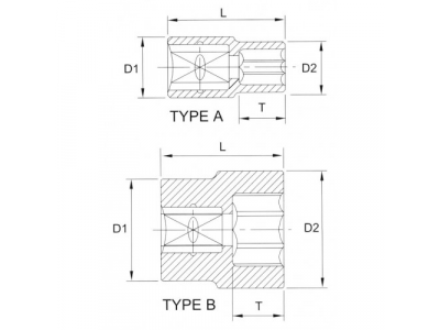 Головка торцевая 12гр. 1/4" 7 мм